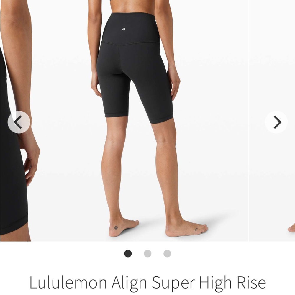 Lululemon Aligns super high rise 10” bike shorts